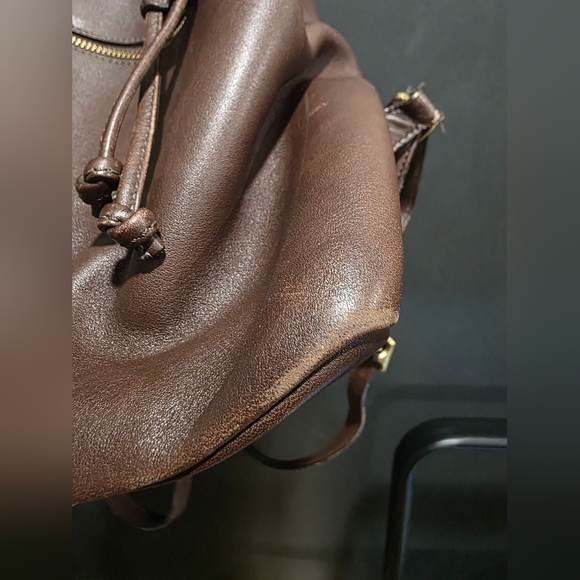 Vintage Coach Legacy Collection Leather Backpack 9858 Brown Gold 10x8x5 - Picture 15 of 16